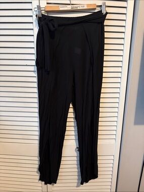 Mendocino Black Wide-Leg Tie-Waist Jumpsuit Pants